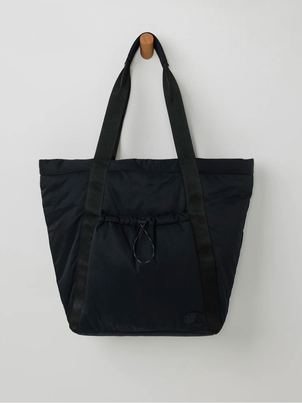 Vuori Black Quilted Tote Laptop Bag with Drawstring Pocket